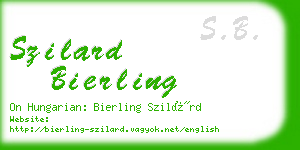 szilard bierling business card